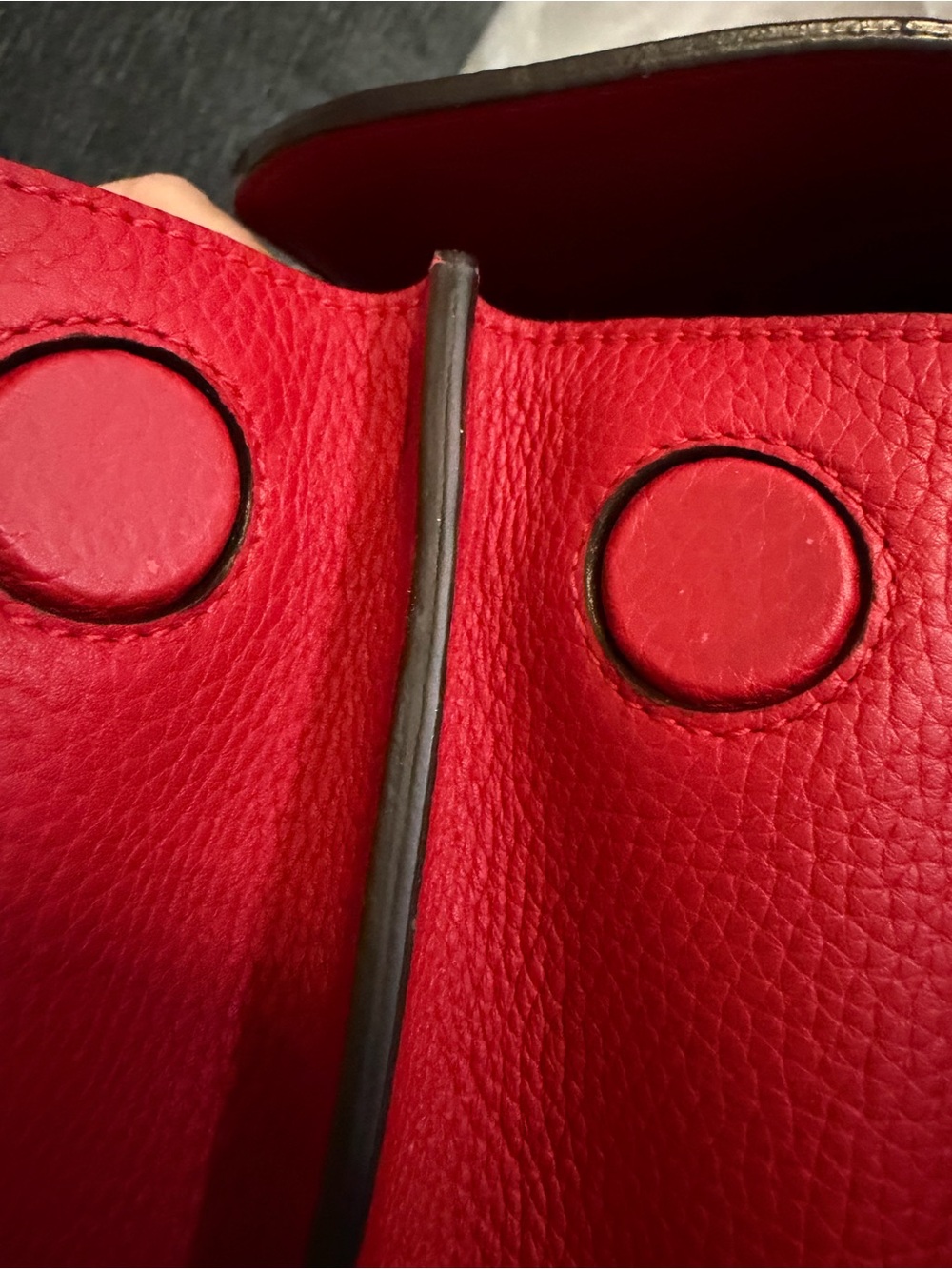 Gucci Pebbled Calfskin Large Bamboo Daily Top Handle Bag Red Shoulder/ Croosbody - Picture 15 of 16